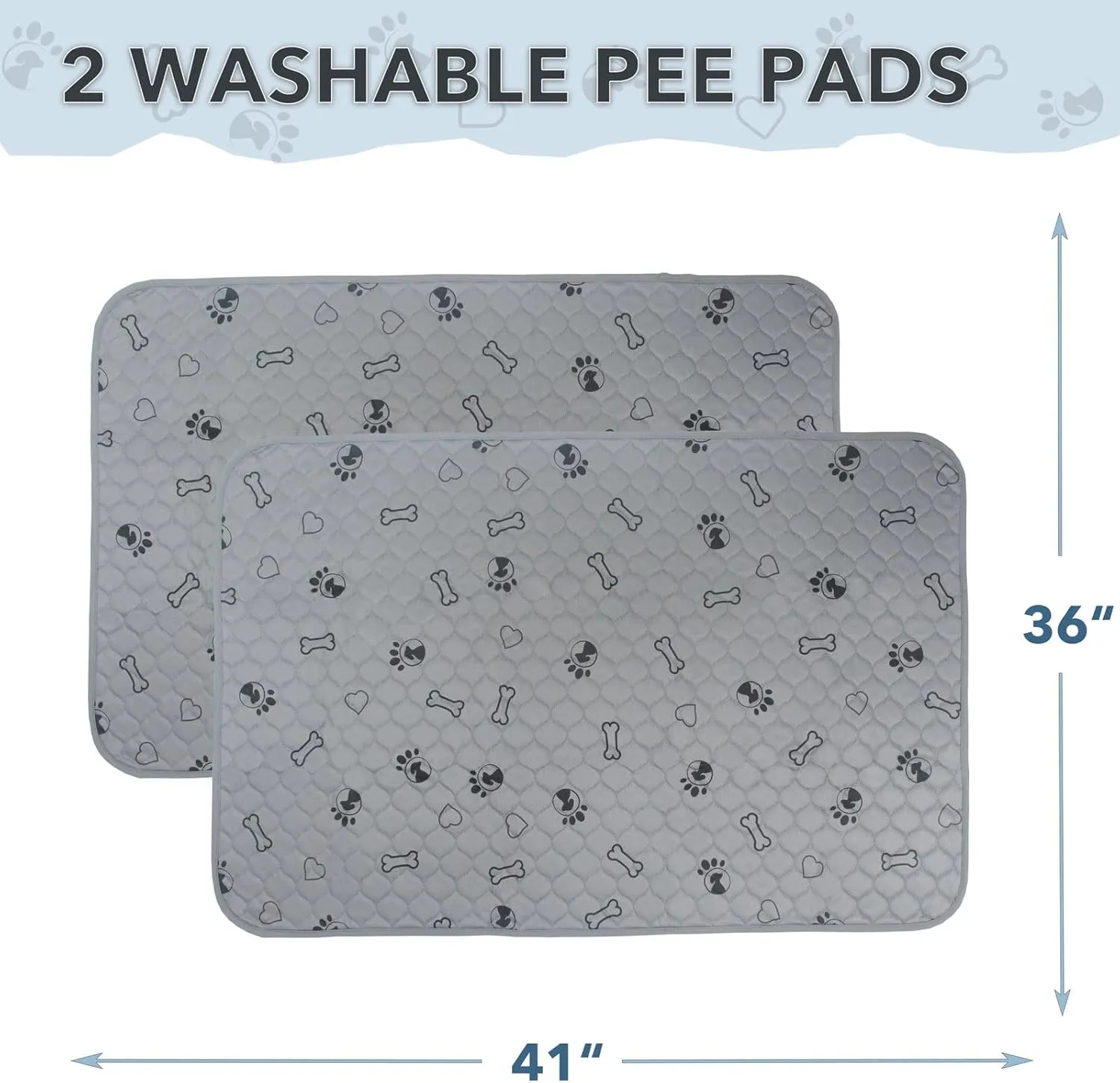 2 Pack 36x41 Washable Dog Pee Pads with Puppy Blanket,Puppy Pads,Dog Pad Washable Waterproof, Potty Buddy Reusable Potty Pads for Dogs,Super Absorbent Reusable Pet Training Pads