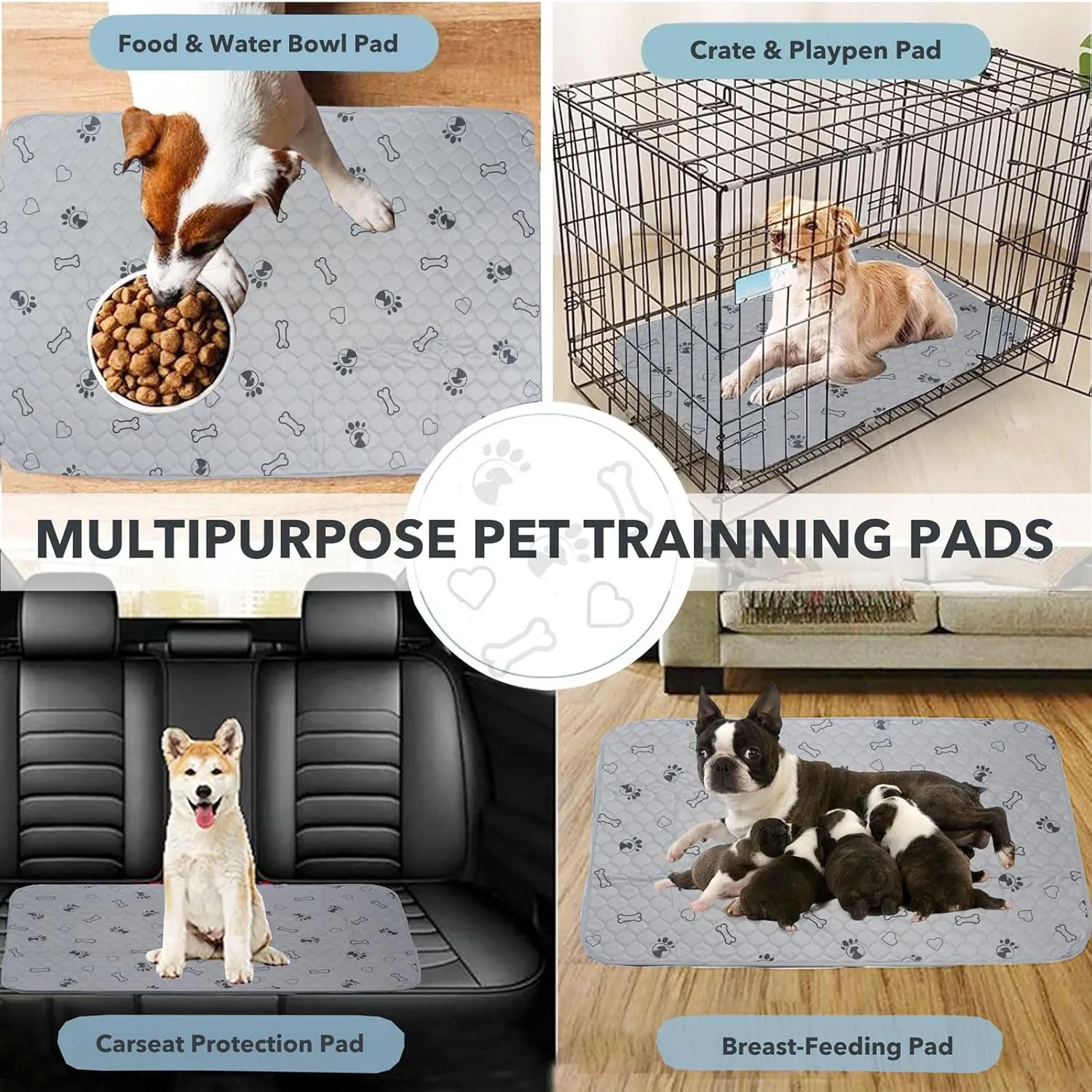 2 Pack 36x41 Washable Dog Pee Pads with Puppy Blanket,Puppy Pads,Dog Pad Washable Waterproof, Potty Buddy Reusable Potty Pads for Dogs,Super Absorbent Reusable Pet Training Pads
