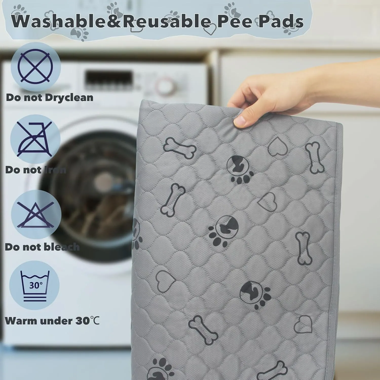 2 Pack 36x41 Washable Dog Pee Pads with Puppy Blanket,Puppy Pads,Dog Pad Washable Waterproof, Potty Buddy Reusable Potty Pads for Dogs,Super Absorbent Reusable Pet Training Pads