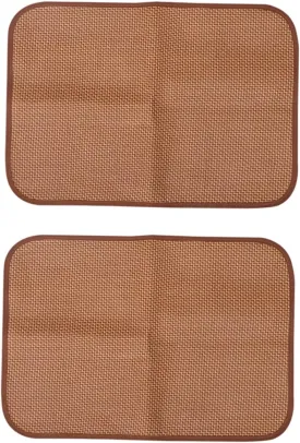 2pcs Dog Rattan Bamboo Mat Cooling Blanket for Dogs Breathable Summer Kennel Mat for Pet