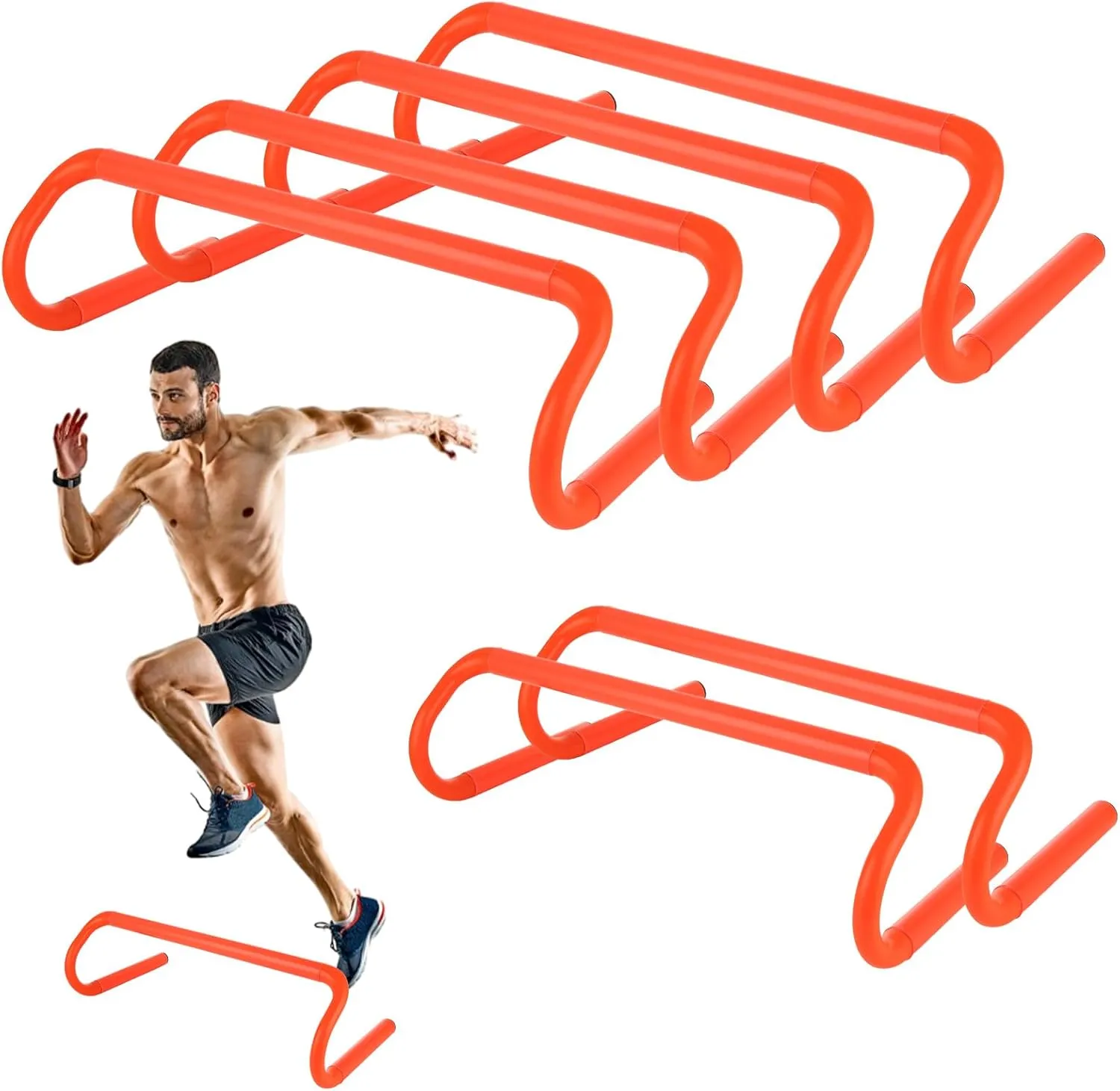 6 Pack 6'' Speed Agility Training Hurdles - Detachable Agility Training Hurdles, Speed Training Agility Hurdles, Speed and Agility Training Equipment for Athletes, Soccer, Basketball Training