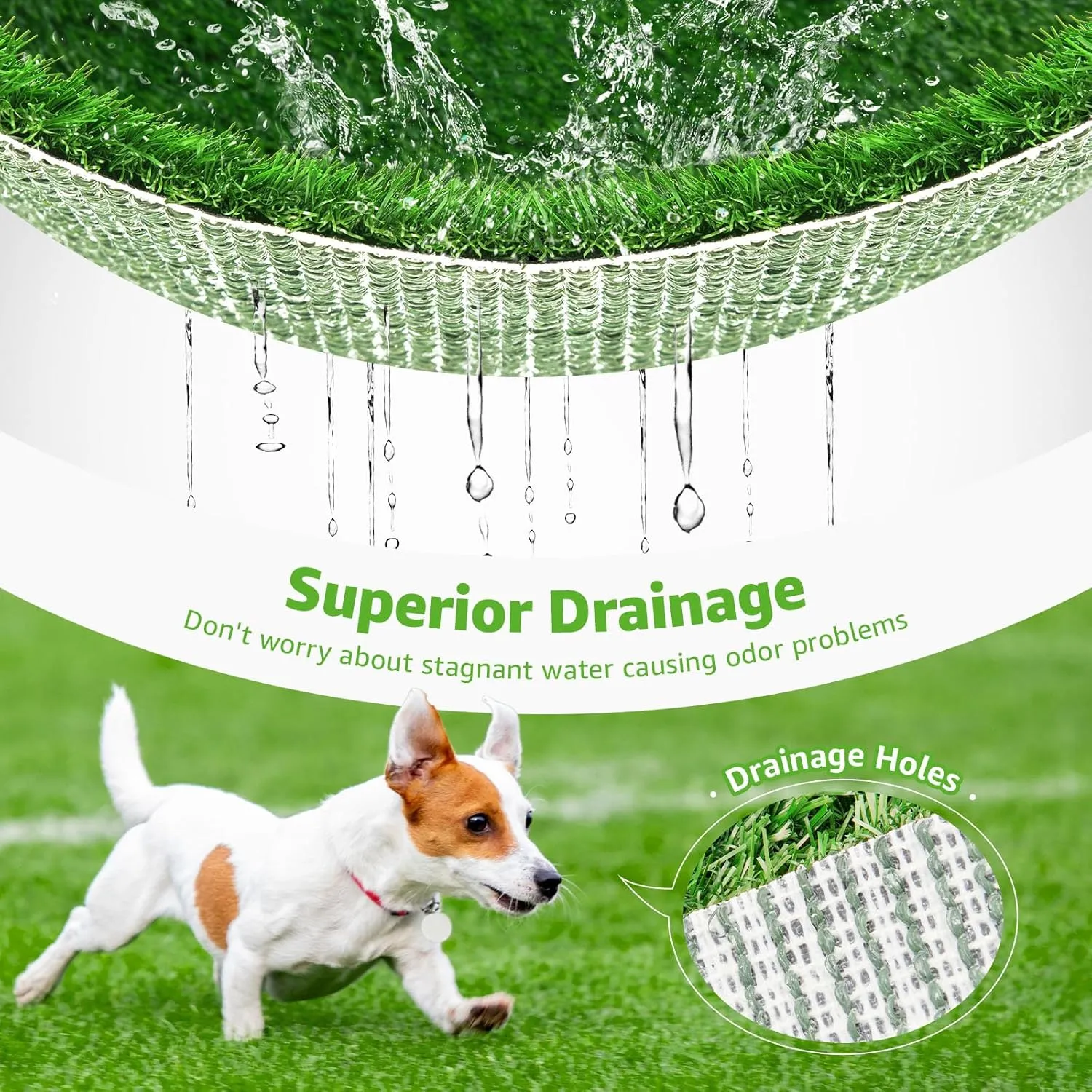 Artificial Dog Grass Pee Pad 39.4x 31.5 1 Pack - Professional Indoor Outdoor Potty Training Rug - Large Grass Turf Mat with Excellent Drainage - Pet Fake Grass Turf for Patio Lawn Decoration