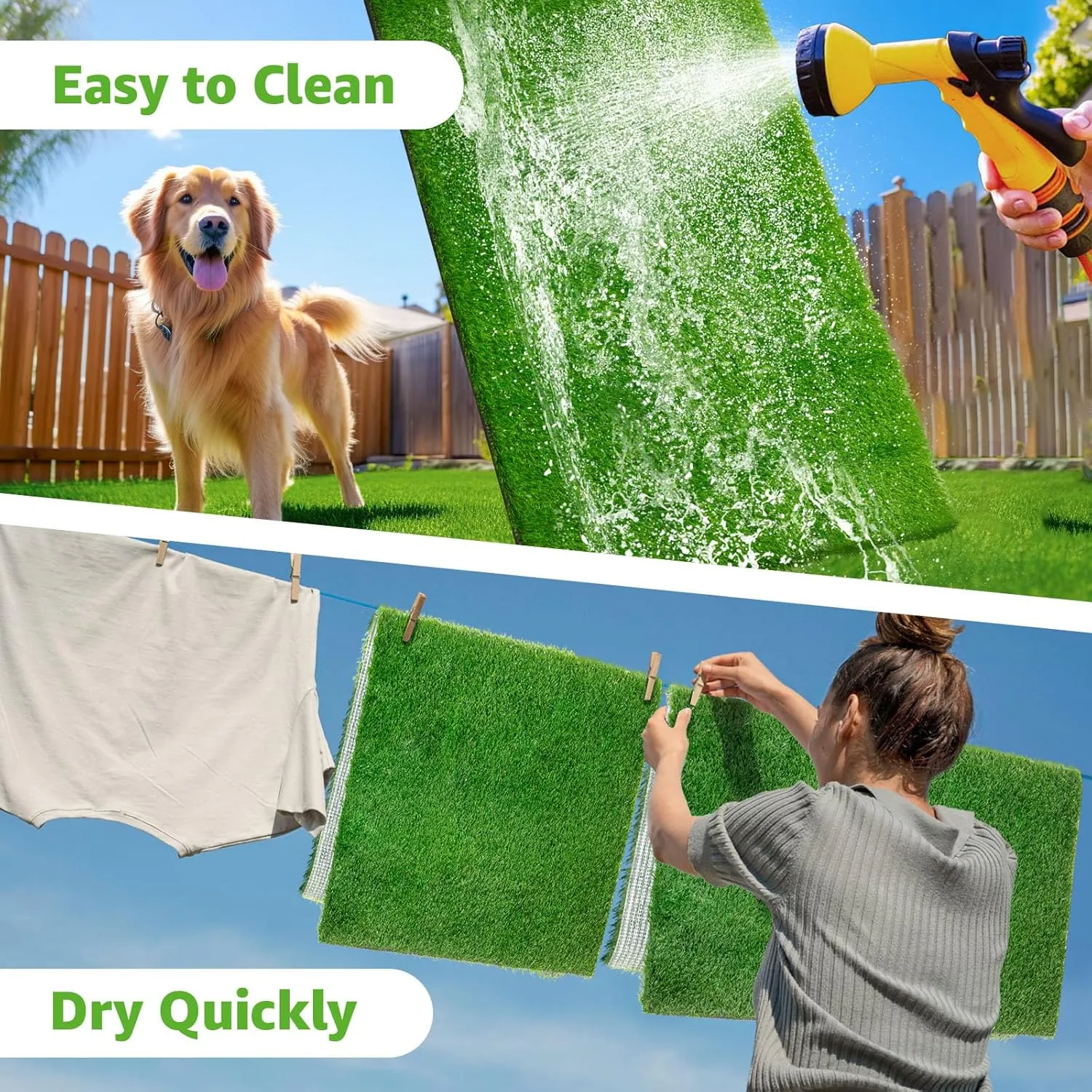 Artificial Dog Grass Pee Pad 39.4x 31.5 1 Pack - Professional Indoor Outdoor Potty Training Rug - Large Grass Turf Mat with Excellent Drainage - Pet Fake Grass Turf for Patio Lawn Decoration