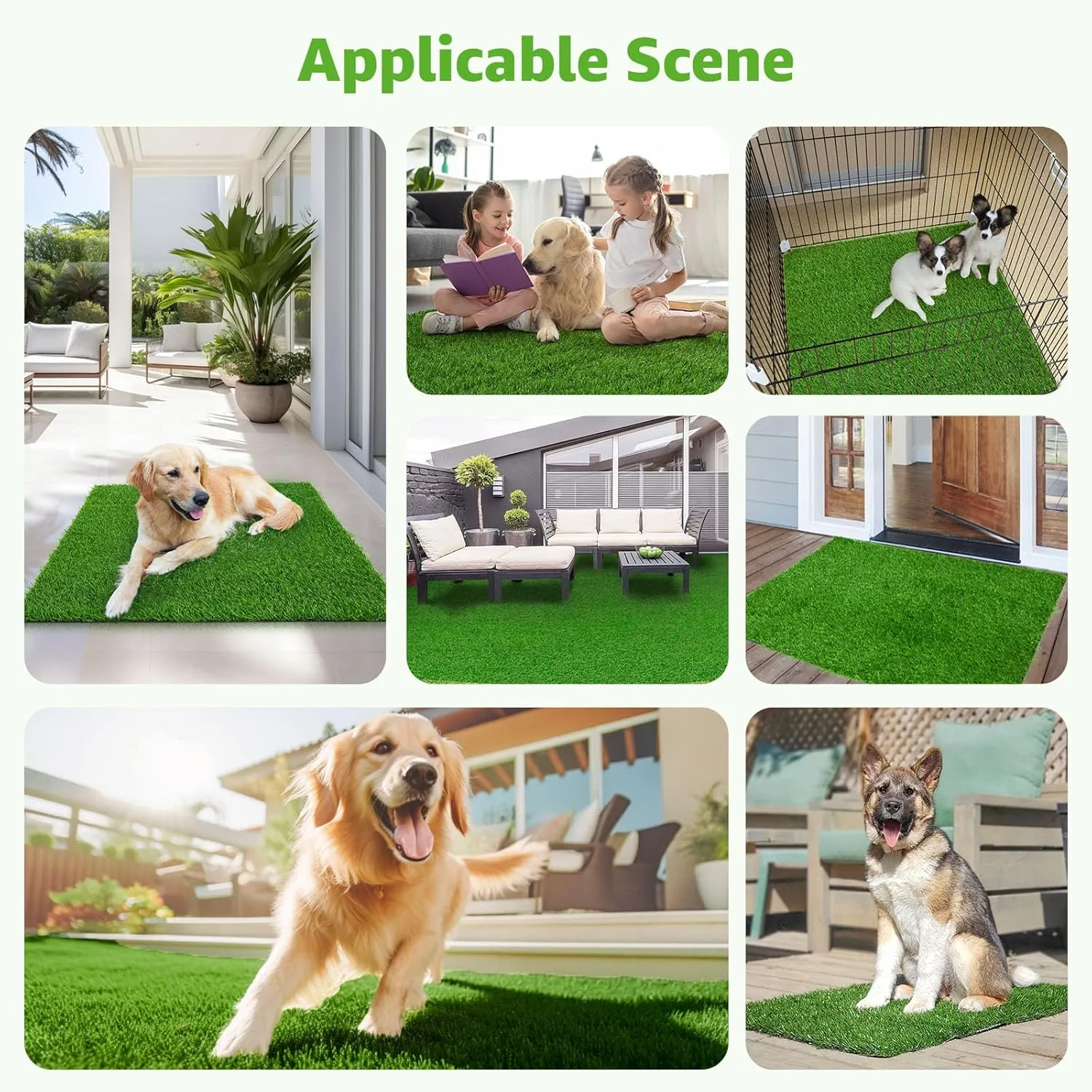 Artificial Dog Grass Pee Pad 39.4x 31.5 1 Pack - Professional Indoor Outdoor Potty Training Rug - Large Grass Turf Mat with Excellent Drainage - Pet Fake Grass Turf for Patio Lawn Decoration