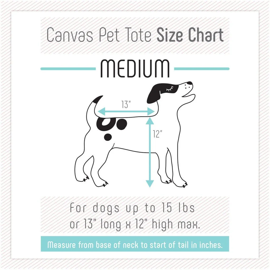 Canvas Pet Tote in Light Grey & Navy (Made in the USA) (Direct Ship)