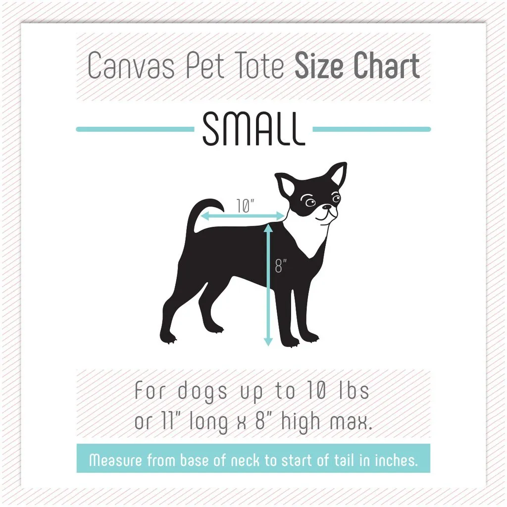 Canvas Pet Tote in Light Grey & Navy (Made in the USA) (Direct Ship)