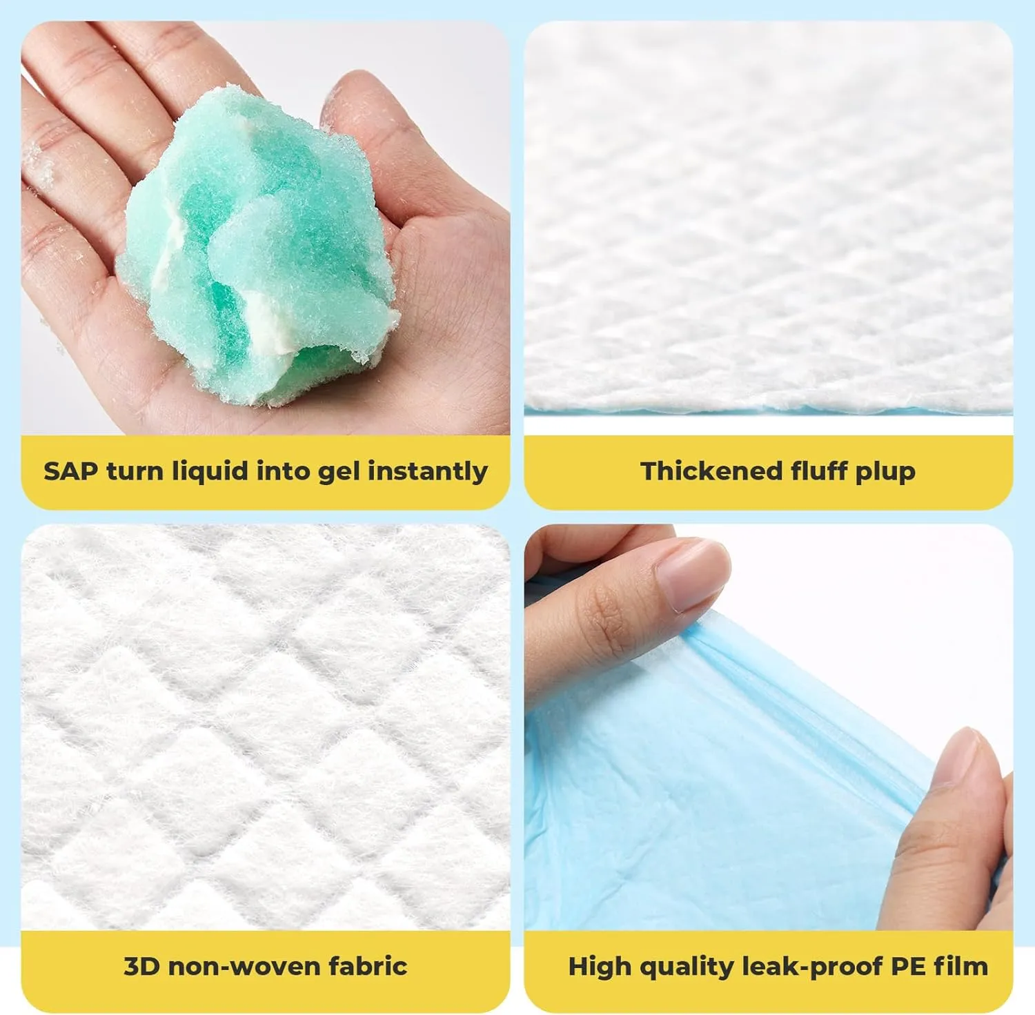 Dog Pee Pads: Super Absorbent & Leak-Proof Puppy Pads - Thicken Disposable Dog Training Pads Potty Pads for Dogs - Pee Pads for Doggie Cats Rabbits Quick Dry 24''x24'' Pack of 40