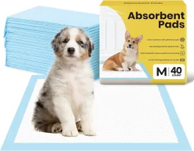Dog Pee Pads: Super Absorbent & Leak-Proof Puppy Pads - Thicken Disposable Dog Training Pads Potty Pads for Dogs - Pee Pads for Doggie Cats Rabbits Quick Dry 24''x24'' Pack of 40