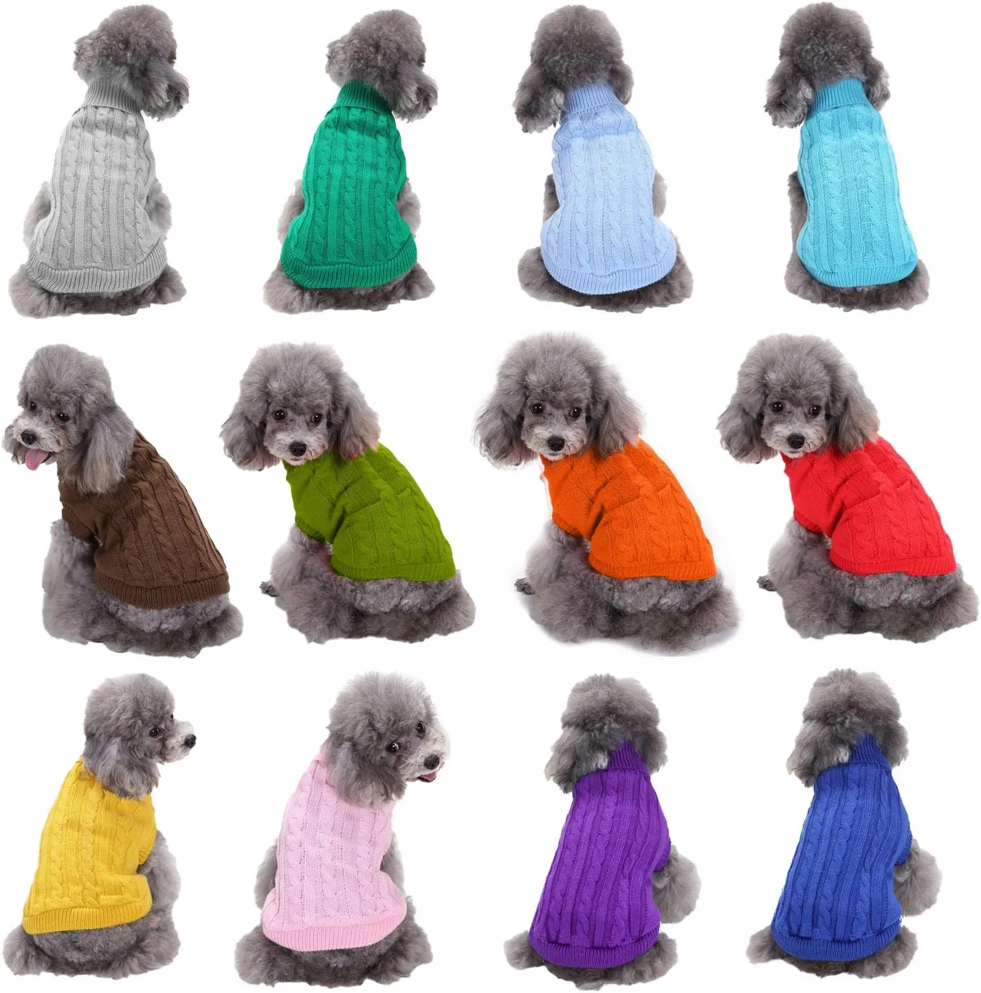 Dog Sweater for Small, Medium, Large Dogs - Warm Winter Classic Turtleneck Pet Clothes Coat for Puppies, Cats - Cute Christmas Sweaters for Girls Boys