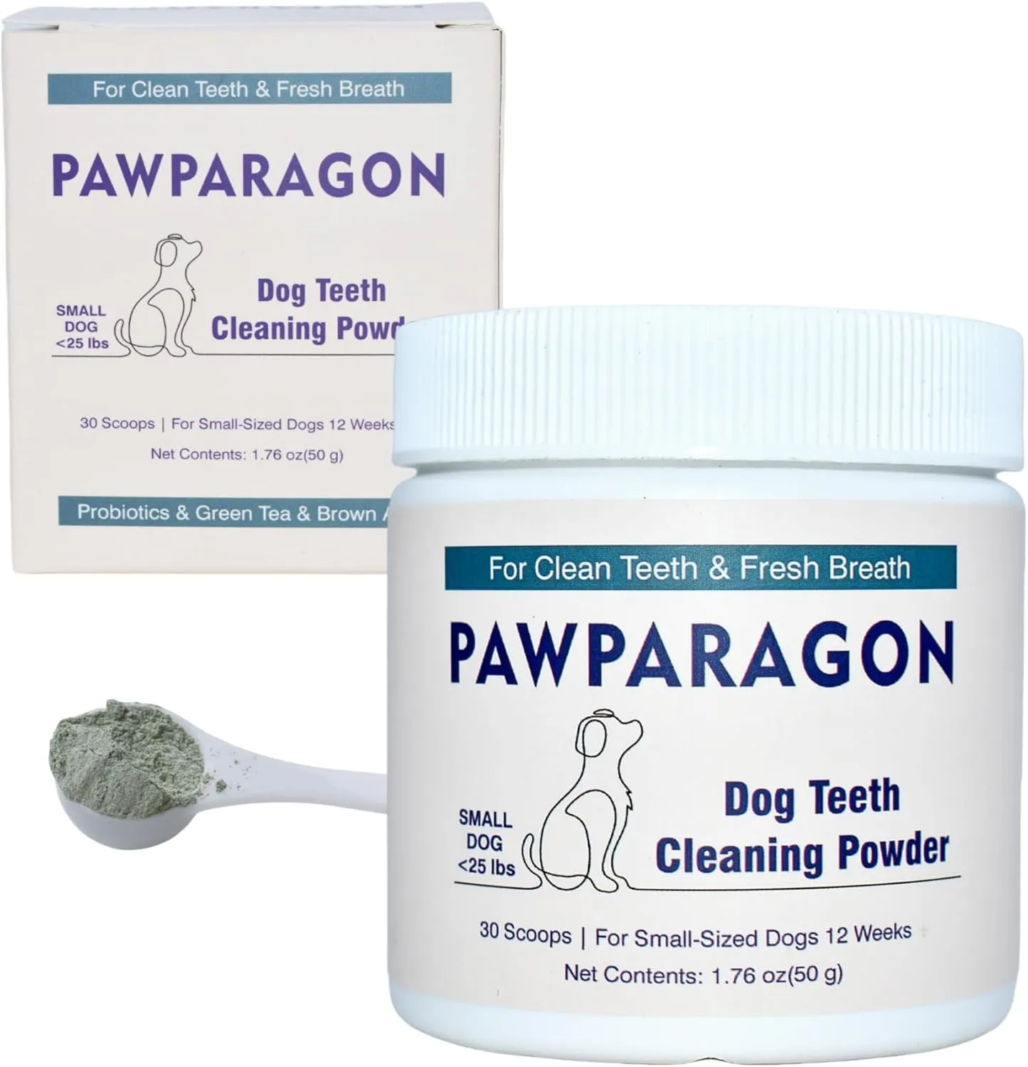 Dog Teeth Cleaning Powder - Targets Tartar & Reduces Plaque & Bad Breath, Dog Dental Powder - Teeth Cleaning Made Easy Eliminate, Dog Dental Care - Formulated for Small Dogs PP028