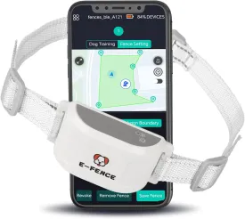 E-FENCE GPS Dog Tracker/Training Collar/Electronic Fence 3-in-1 Wireless Dog Collar Fence System, Electric Dog Smart Collar Fence,Pet Containment System,Outdoor Use Only