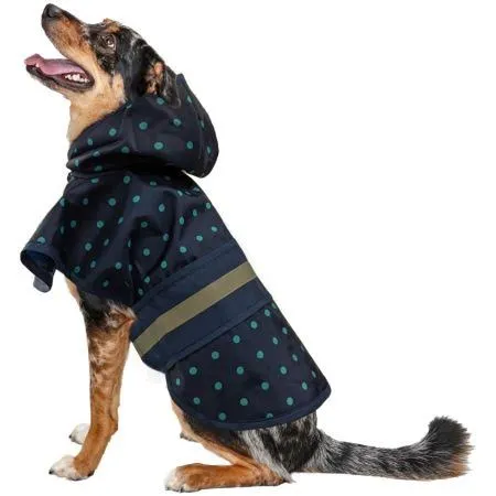 Fashion Pet Polka Dot Dog Raincoat Navy