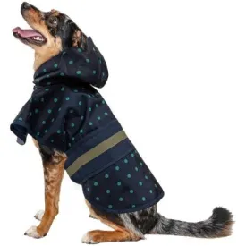 Fashion Pet Polka Dot Dog Raincoat Navy