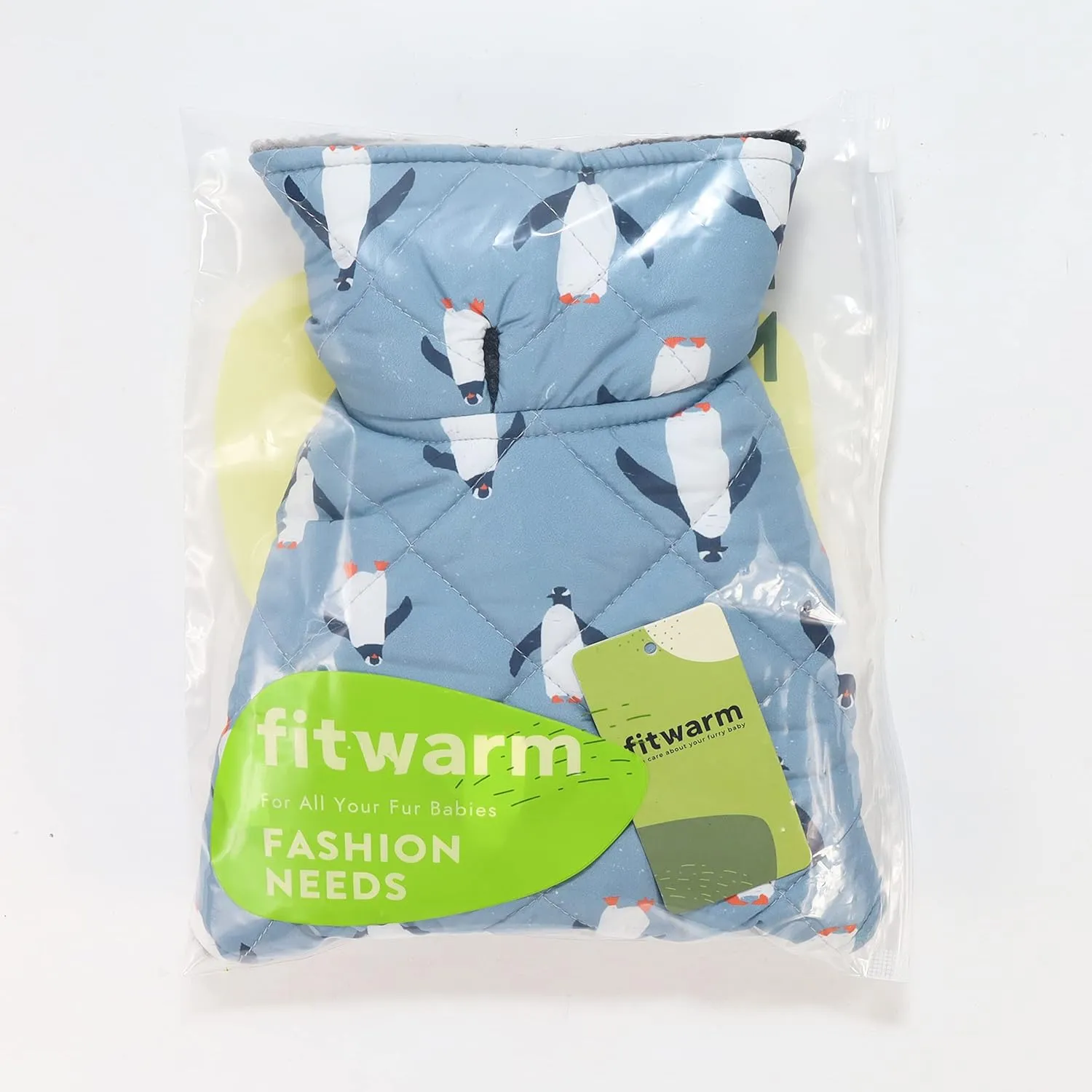 Fitwarm Reversible Penguin Dog Coat, Waterproof Thermal Pet Puffer Vest Jacket, Dog Winter Clothes for Small Dogs Boy Girl, French Bulldog Apparel, Blue, Large