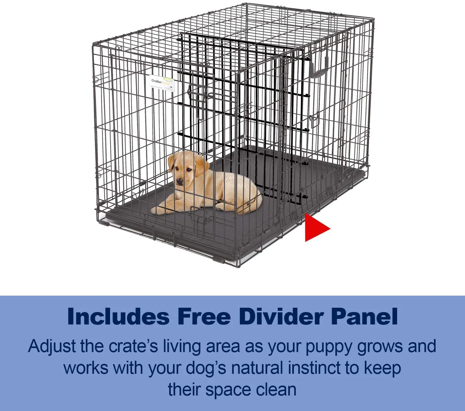 Folding Dog Crate - Ovation Double Door Crate with Up and Away Door