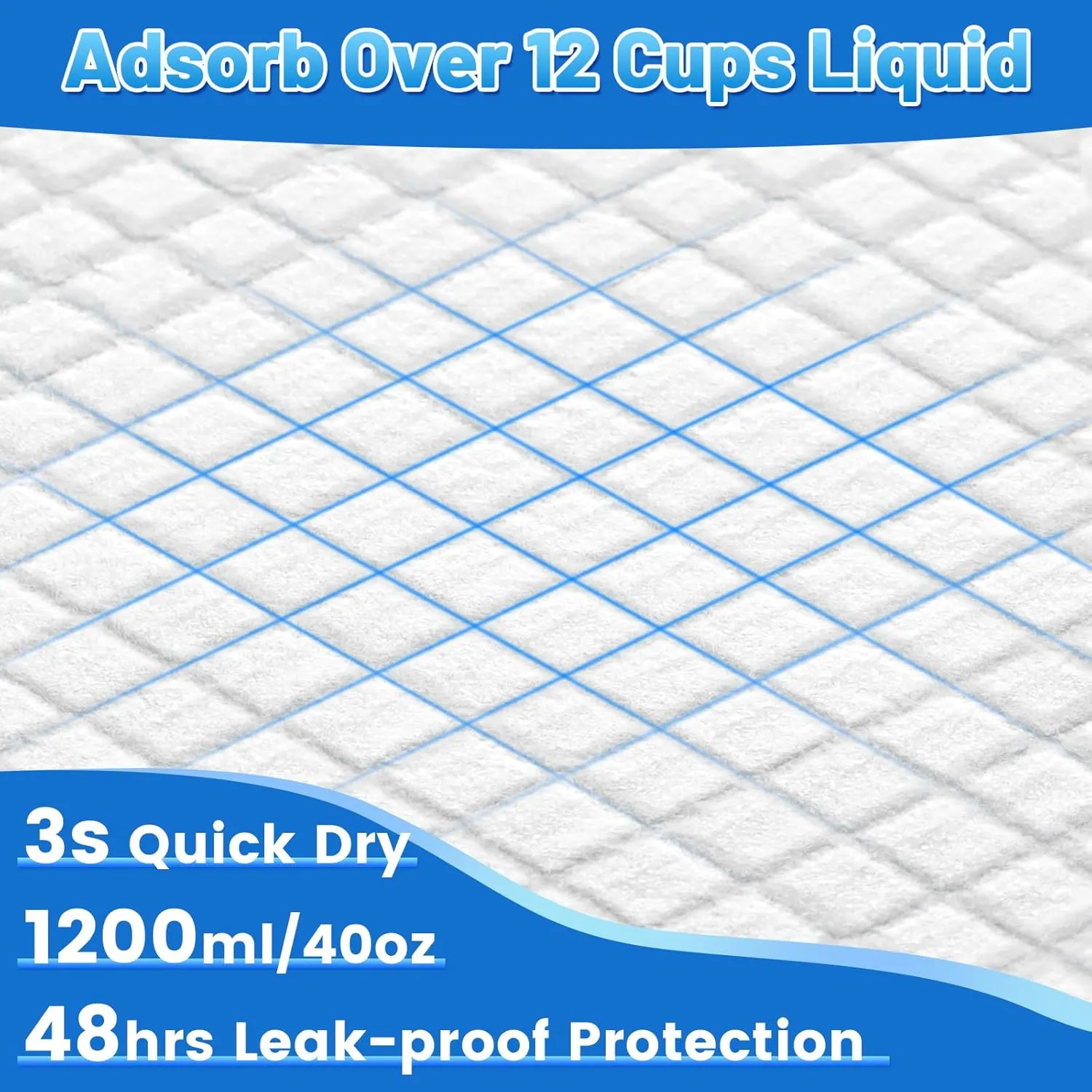 Gimars XXXL 31X47 40 Counts Thicken 6 Layers Ultra Absorbent Dog Pee Pads Extra Large Leak-Proof Odor-Control Puppy Training Pads Quick Dry Pee Pads for Dogs Cats Pets