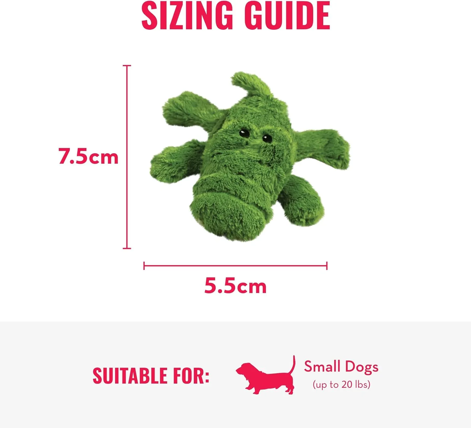 KONG Cozie Ali Alligator & SqueakAir Balls (3 Pack) - Dog Fetch & Chew Toys for Fun - Soft Toy Alligator for Indoor Play - Durable Dog Toy Balls for Outdoor Play - for Small Dogs