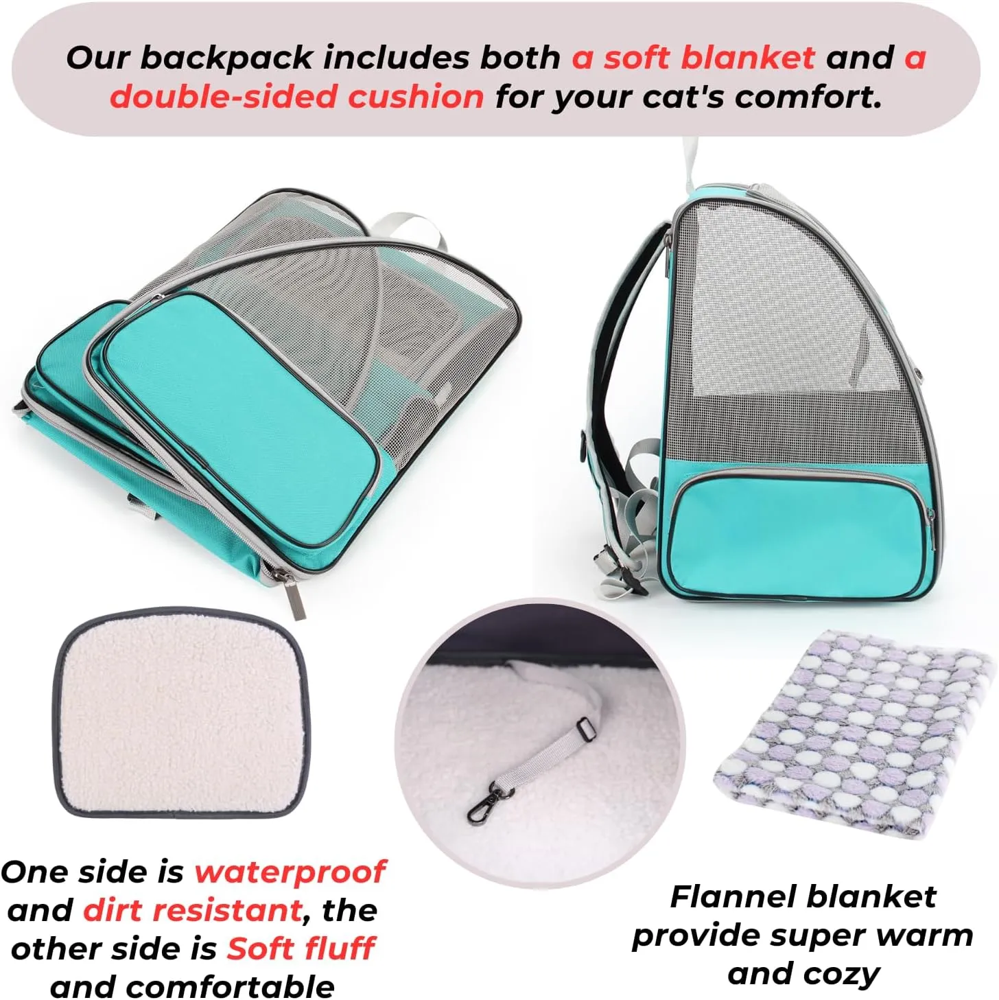 LOLLIMEOW Pet Carrier Backpack for Dogs and Cats,Puppies,Fully Ventilated Mesh,Airline Approved,Designed for Travel, Hiking, Walking & Outdoor Use (Mesh Green-M)