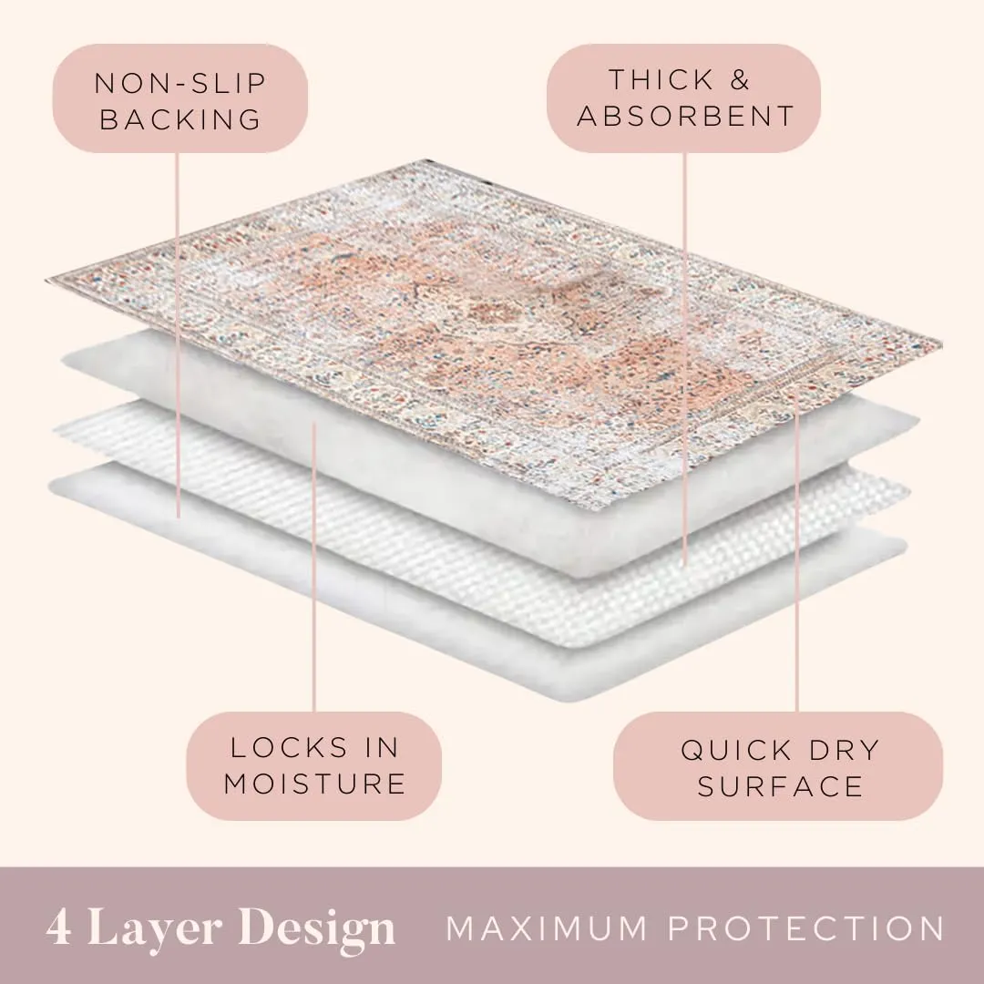 Lovewag Washable Pee Pads for Dogs | Anti Slip Reusable Pee Pads | Super Absorbent and 100% Waterproof Puppy Pee Pads | Leak-Proof Training Pad | Washable Dog Pads (Mystic Fuchia)