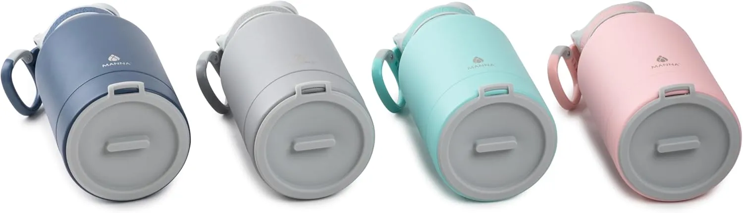 Manna Rover Double-Wall Insulated Stainless Steel Bottle with Durable Silicone Nesting Pet Bowl - 46 Oz - Navy Powder Coat