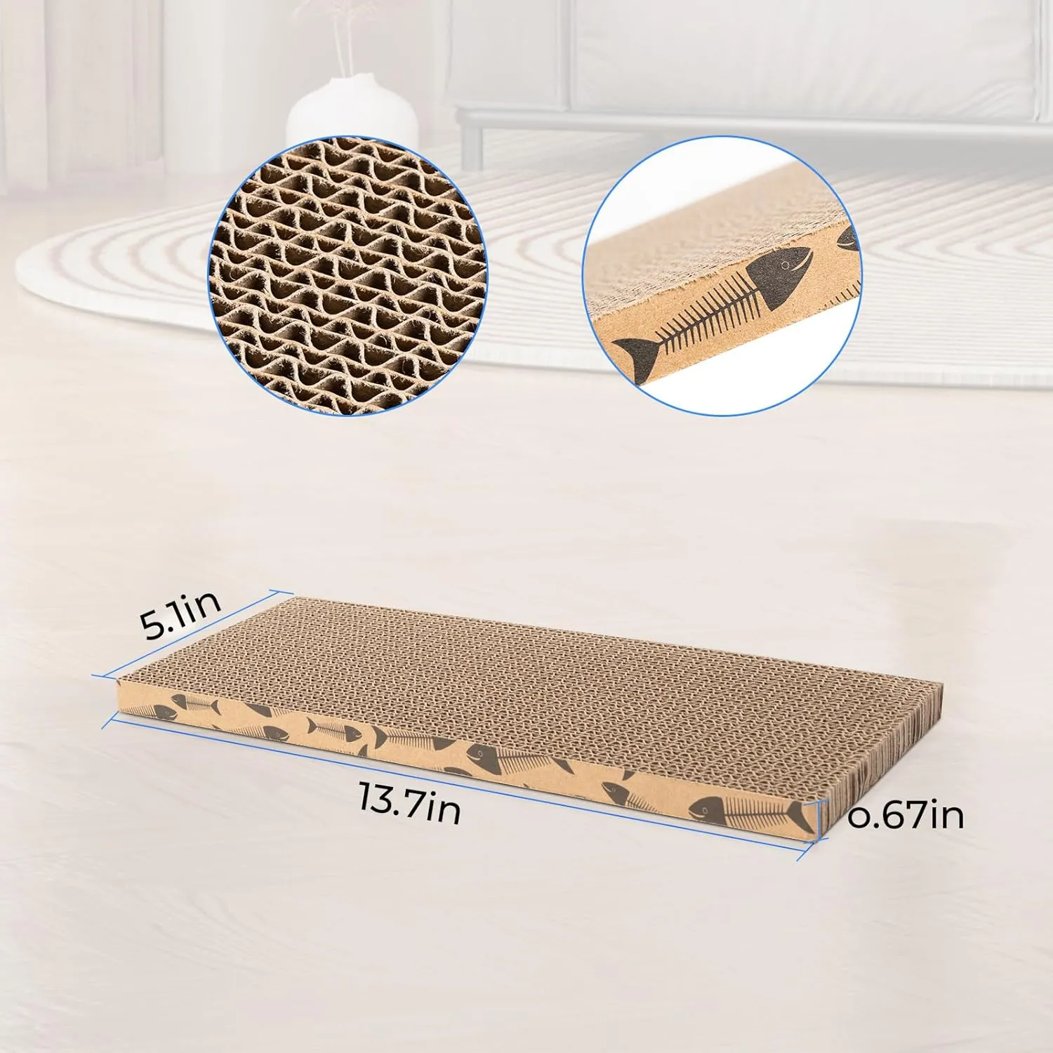 Mini Cat Scratching Board Small Cat Scratcher Cardboard Cat Scratchers for Indoor Cat Cardboard Scratcher(2pcs)