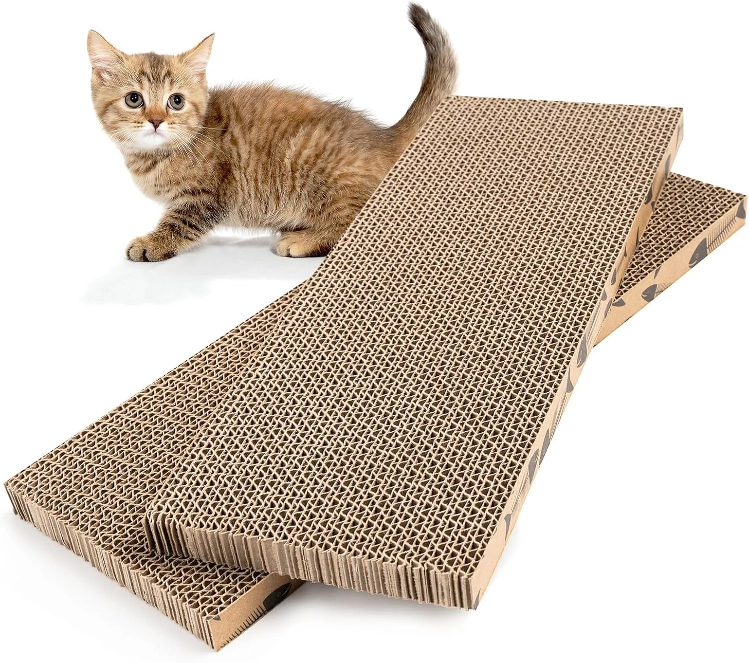 Mini Cat Scratching Board Small Cat Scratcher Cardboard Cat Scratchers for Indoor Cat Cardboard Scratcher(2pcs)