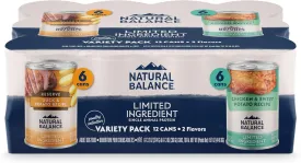 Natural Balance Limited Ingredient Wet Dog Food, Variety Pack, Reserve Duck & Potato and Chicken & Sweet Potato, 13oz., (Case of 12)