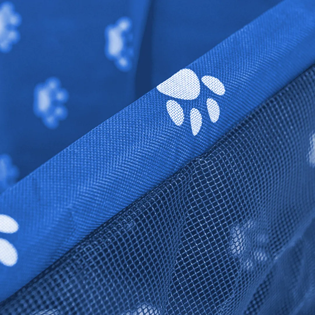 Pet Booster Car Seat Set of 2 Premium Waterproof Breathable Mesh Safety Travel Portable Dog Carrier Bag - Blue