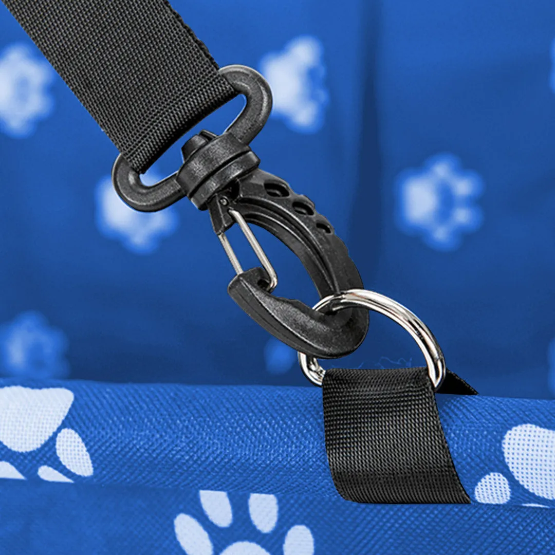 Pet Booster Car Seat Set of 2 Premium Waterproof Breathable Mesh Safety Travel Portable Dog Carrier Bag - Blue