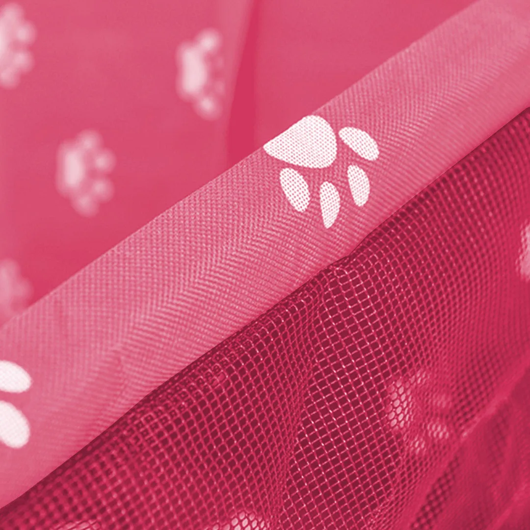 Pet Booster Car Seat Set of 2 Premium Waterproof Breathable Mesh Safety Travel Portable Dog Carrier Bag - Pink