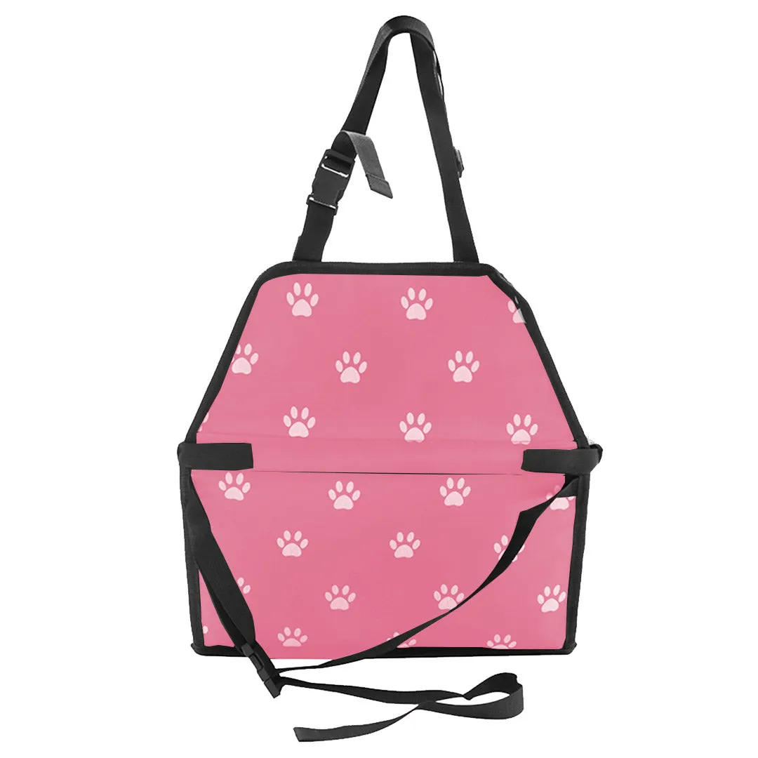 Pet Booster Car Seat Set of 2 Premium Waterproof Breathable Mesh Safety Travel Portable Dog Carrier Bag - Pink