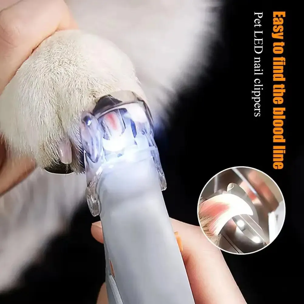 Pet Nail Clippers With Led Luminous Light Professional Pet Claw Grooming Scissors For Dogs Cats Small Animals Paw Nail Trim M0p3