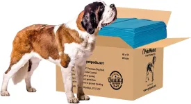 PETSWORLD Mega-Sized Dog Pee Pads (40" x 99")  4XL Gigantic Pet Piddle Pads for Puppy Training, Incontinence  with Adhesive Sticky Tape  Leak Proof, 5-Layer Protection (20 Count)