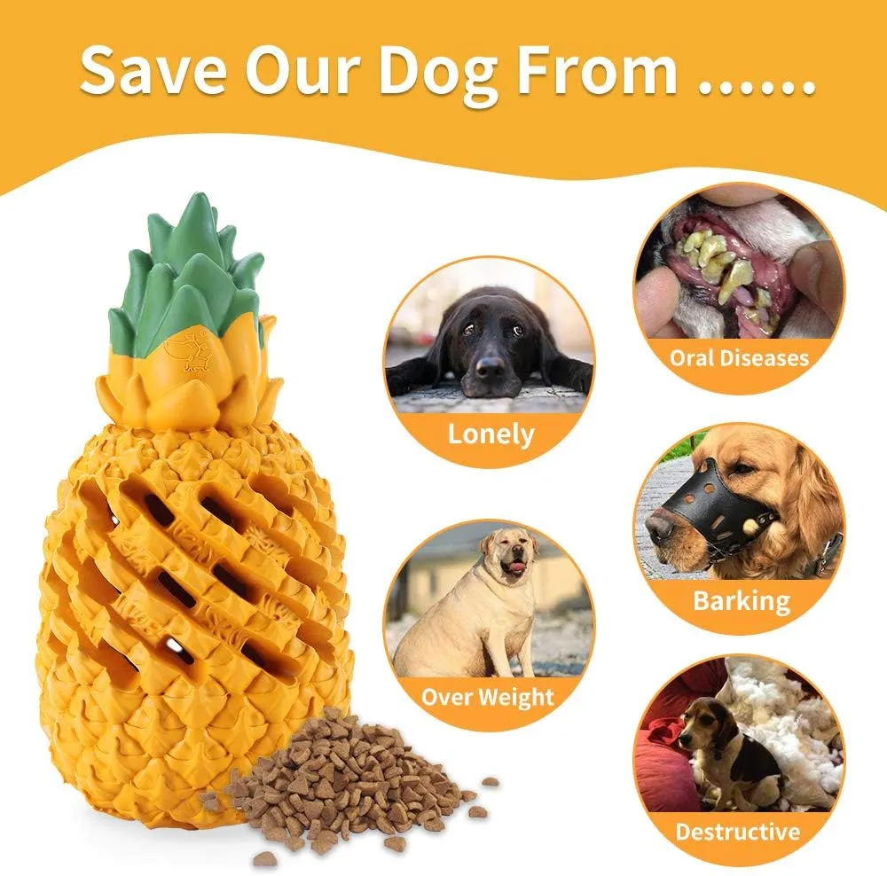 Pineapple Dog Toys for Large Dogs Aggressive Chewers Puppy, Indestructible Dog Chew Toys for Small Medium Dogs, Tough Dog Puzzle Toys Treat Dispensing Durable Dog Toys Teeth Clean