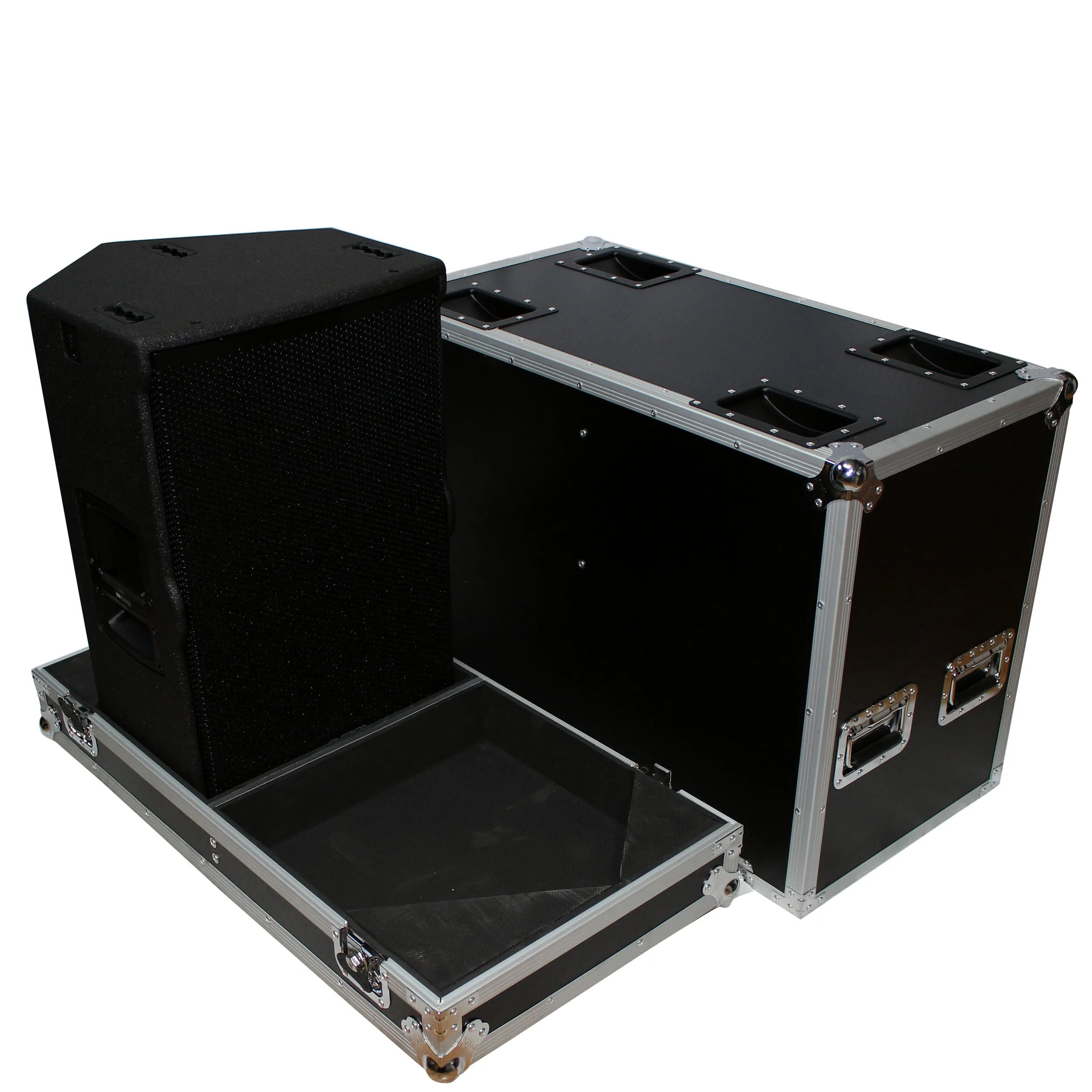 ProX X-RCF-TT25-AX2W Flight Case for Two RCF-TT25-A II High Definition Two-Way Speakers  with 4 Inch Wheels