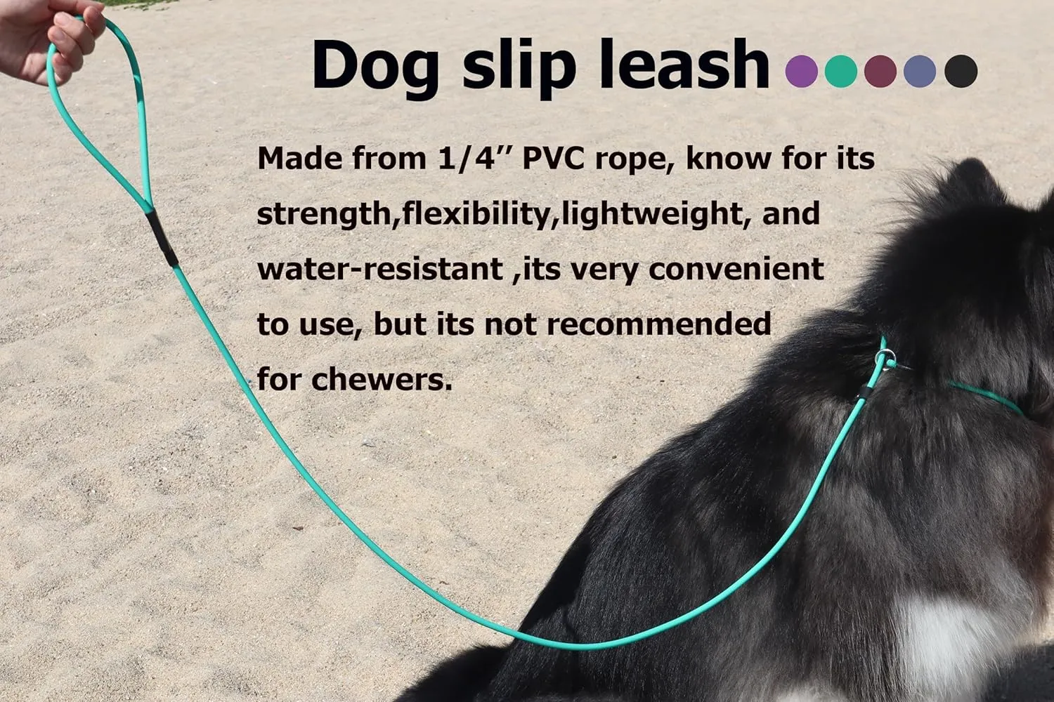 Slip Lead Dog Leash 6FT Red Dogs Leads Pet Slip Leash No Pull Waterproof PVC 1/4 Pets Leashes Easy Clean Material Round Lead for Small Medium Large Animals (red, 6ft * 1/4'')