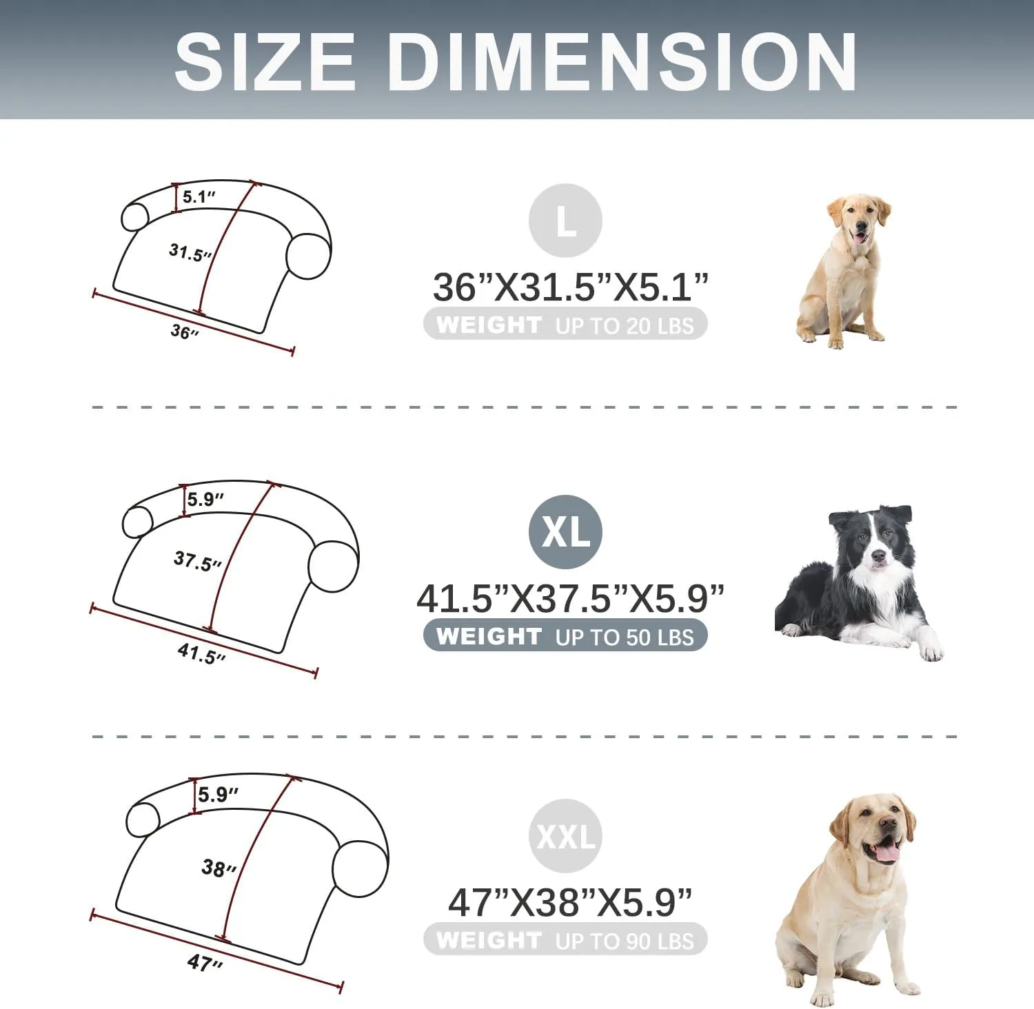Tinaco Luxurious Calming Dogs/Cats Bed Mats, Washable Removable Couch Cover, Plush Long Fur Mat, Waterproof Lining, Perfect for Small, Medium and Large Pets (Gradient Gray, XL)
