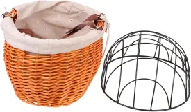 Totority Bike Pet Basket Rattan Woven Bike Basket Sturdy Simple Design Easy Install Rattan Woven Random