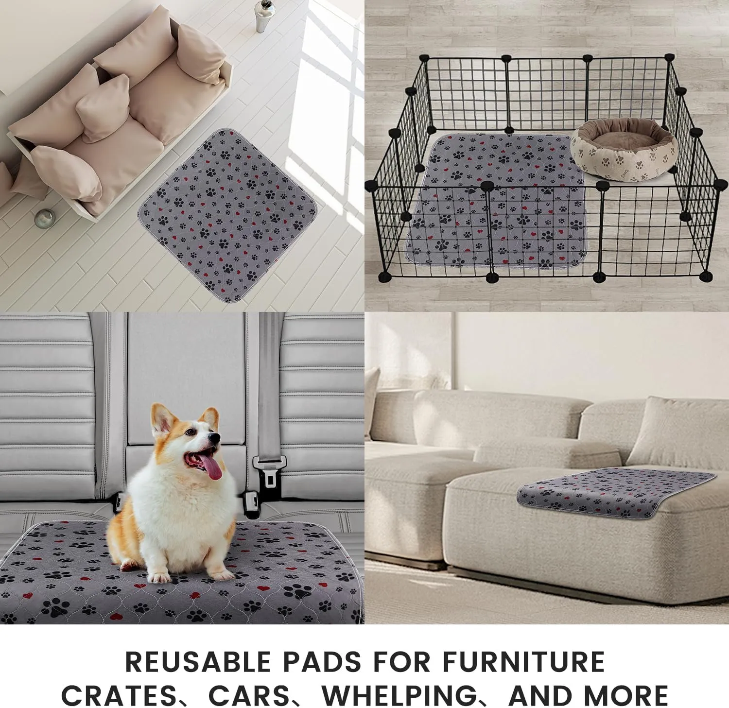 Washable Pee Pads for Dogs,2 Pack Extra Large 36"x36" Super Absorbent Reusable Puppy Pads,Non-Slip 100% Waterproof Dog Pee Pads,Pet Training Pads for Couch, Crate,Potty Training,Floor