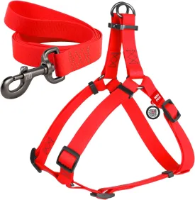 Waterproof Dog Harness 4/5 Wide Red/Waterproof Dog Leash 4Ft Red