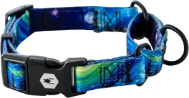 Wolfgang Heavy Duty Martingale Dog Collar with Quick Release Nylon Buckle for Walking & Training, StarryWolf Print, Medium