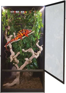 Zoo Med ReptiBreeze LED Deluxe Open Air Aluminum Screen Habitat, X-Large 24 L x 24 W x 48 H